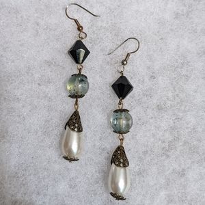 Funky Vintage Beaded Dangle Earrings
